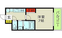 AILE放出 3階1Kの間取り
