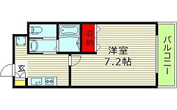 AILE放出 4階1Kの間取り