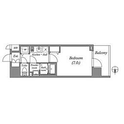 Cion Osaka East Gate 1Kの間取図画像