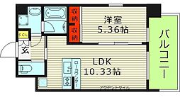 プレジオ城東 1LDKの間取図画像