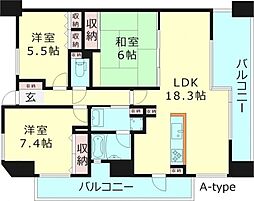 グランアッシュ野江 3LDKの間取図画像