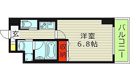 プレジオ都島本通 1Kの間取図画像
