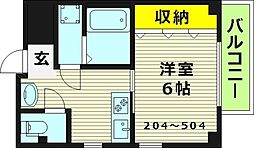コンフォール千林 1Kの間取図画像