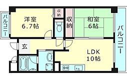 パームヒルズ 2LDKの間取図画像