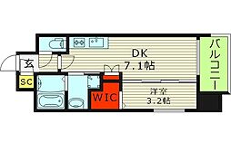 ブランシエスタ森ノ宮 1DKの間取図画像