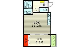 RIHITO鶴見 1LDKの間取図画像