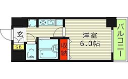 エスリード深江橋 1Kの間取図画像