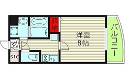 アドバンス大阪フェリシア 1Kの間取図画像
