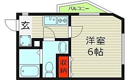 ドゥエリング千林大宮 ワンルームの間取図画像