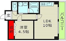 リバーサイドハート 1LDKの間取図画像