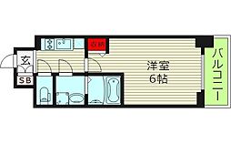 エスリード ザ・カレント大阪 1Kの間取図画像
