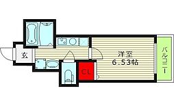 Urban Hills 東小橋 1Kの間取図画像