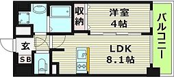スワンズシティ大阪城ノース 1LDKの間取図画像