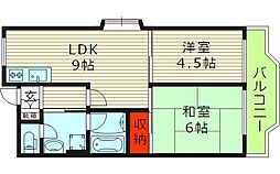 ニッポーライフ放出西 2LDKの間取図画像