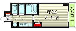プリムール新深江 1Kの間取図画像