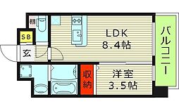 大阪市東成区玉津2丁目マンション 1LDKの間取図画像