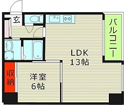 千林ロイヤルハイツ 1LDKの間取図画像