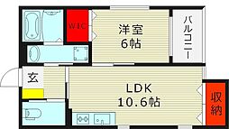LotusCrane2 1LDKの間取図画像
