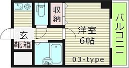 ラ・フォーレ京橋 1Kの間取図画像