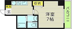 グランカーサ都島 1Kの間取図画像