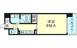 プリムール 1Kの間取図画像