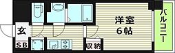 スワンズシティ大阪城ノース 1Kの間取図画像
