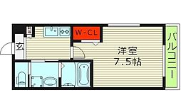 ワコーレヴィータ関目WEST 1Kの間取図画像