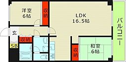 ネオコーポ大阪城公園2号館 2LDKの間取図画像