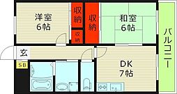 アモール永田 2DKの間取図画像