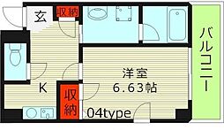 ジュネス関目高殿 1Kの間取図画像