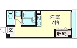 アリタビル京橋 ワンルームの間取図画像