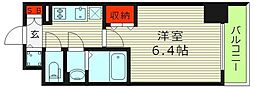 エスリード京橋 1Kの間取図画像