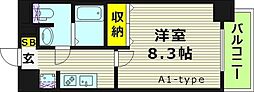 アドバンス大阪城エストレージャ 1Kの間取図画像