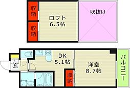 レクシア鶴見 1SDKの間取図画像