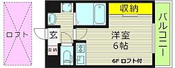 ヴィラ・レスト ワンルームの間取図画像