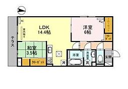 クラシスト中宮South 2LDKの間取図画像