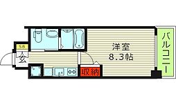 ディナスティ玉造 1Kの間取図画像