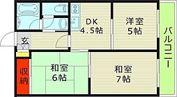 ホワイトハイツ 3DKの間取図画像