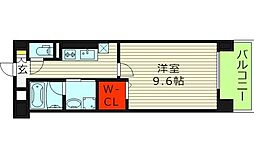 京橋イーストガーデン 1Kの間取図画像