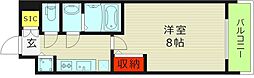 カーサレグルス城東セントラル 1Kの間取図画像