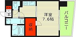 ヴィータラフィナータ 1Kの間取図画像