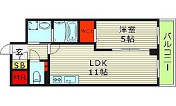 VITA荒本 1LDKの間取図画像