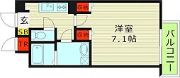 アリビオ都島 1Kの間取図画像