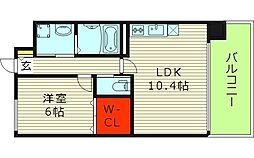 マンションはりげん 1LDKの間取図画像