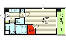レークス大阪城イースト 1Kの間取図画像