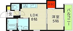 クリエオーレ茨田大宮4 1LDKの間取図画像