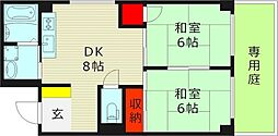 プチハイム薫 2DKの間取図画像