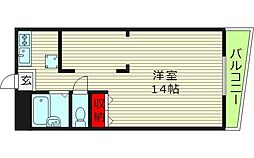 Cube森小路 ワンルームの間取図画像
