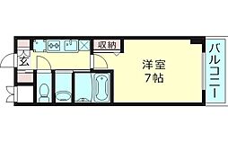 グランカーサ都島 1Kの間取図画像