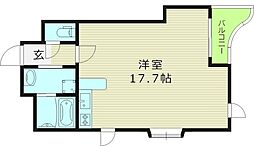 オーキット都島 ワンルームの間取図画像